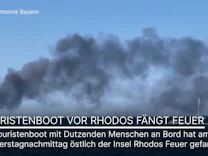 : Flammen im Urlaubsparadies: Touristenboot vor Rhodos fängt Feuer